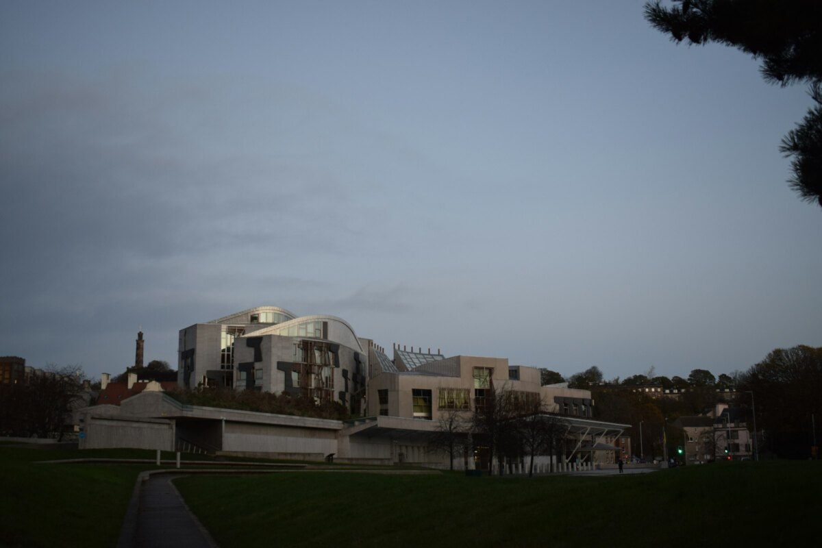 The Scottish Parliament building at Holyrood, Edinburgh